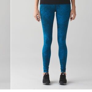 Lululemon Wunder Under Pant III Luon Spray Jacquard Shocking Blue W5ADJS